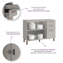 Ver imagem 3 de Balcão Gabinete para Cozinha 120 cm 2 Portas 3 Gavetas Valência Cinza 100% MDF Casamia