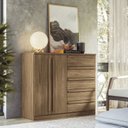 Ver imagem 1 de Cômoda 2 Portas 5 Gavetas Málaga Gold Marrom/Jatobá