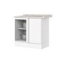 Ver imagem 3 de Balcão Canto Reto com Tampo 1 Porta Emily Espresso Móveis Branco/HP/Calcare