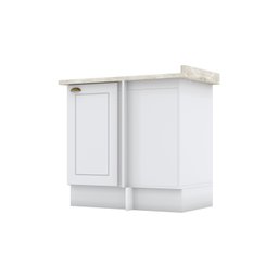 Balcão Canto Reto com Tampo 1 Porta Emily Espresso Móveis - 2