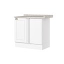 Ver imagem 2 de Balcão Canto Reto com Tampo 1 Porta Emily Espresso Móveis