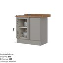 Ver imagem 3 de Balcão para Cozinha Canto Reto 1 Porta com Tampo Emily Cinza/Nature