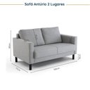 Ver imagem 3 de Conjunto de Sofá Antúrio 3 e 2 Lugares com Usb em Linho CabeCasa MadeiraOriginals Cinza