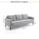 Ver imagem 4 de Conjunto de Sofá Antúrio 3 e 2 Lugares com Usb em Linho CabeCasa MadeiraOriginals Cinza