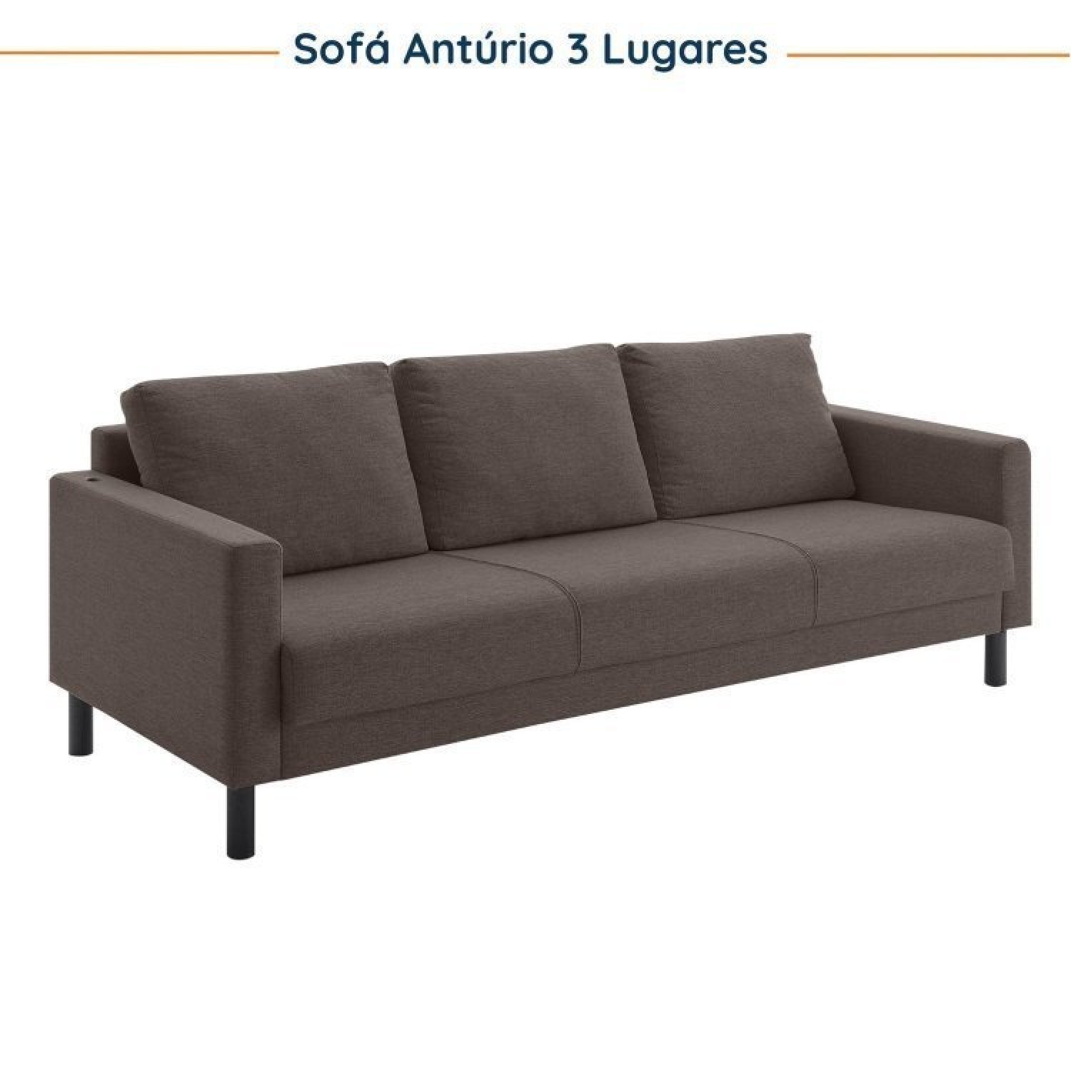 Conjunto de Sofá Antúrio 3 e 2 Lugares com Usb em Linho CabeCasa MadeiraMadeira - 9