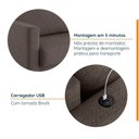 Ver imagem 5 de Conjunto de Sofá Antúrio 3 e 2 Lugares com Usb em Linho CabeCasa MadeiraOriginals Marrom