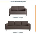 Ver imagem 2 de Conjunto de Sofá Antúrio 3 e 2 Lugares com Usb em Linho CabeCasa MadeiraOriginals Marrom
