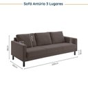 Ver imagem 3 de Conjunto de Sofá Antúrio 3 e 2 Lugares com Usb em Linho CabeCasa MadeiraOriginals Marrom