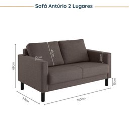 Conjunto de Sofá Antúrio 3 e 2 Lugares com Usb em Linho CabeCasa MadeiraMadeira - 4