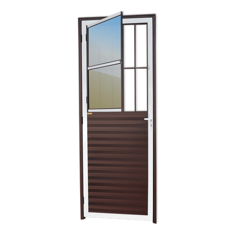 Porta de Sala Alumínio 80 D.L25 V.Refl.Mix Corten Brimak
