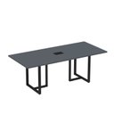 Ver imagem 1 de Mesa de Reunião Retangular com Power Box 200x90cm MR2000P25TUB Cinza/Grafito/Preto