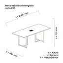 Ver imagem 3 de Mesa de Reunião Retangular com Power Box 200x90cm MR2000P25TUB Cinza/Grafito/Preto