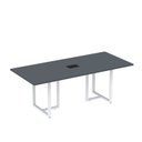 Ver imagem 1 de Mesa de Reunião Retangular com Power Box 200x90cm MR2000P25TUB Cinza/Grafito/Branco