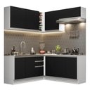 Ver imagem 3 de Armário de Cozinha Completa de Canto 349cm Branco Preto Glamy Madesa 03