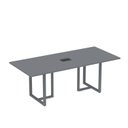 Ver imagem 1 de Mesa de Reunião Retangular com Power Box 200x90cm MR2000P25TUB Cinza/Grafito