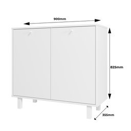 Armário para Escritório Baixo MDP 12mm 2 Portas 2 Prateleiras - 3