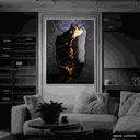 Ver imagem 2 de Quadro Decorativo Abstract Gold and blue Stone Relevo