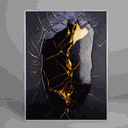 Ver imagem 1 de Quadro Decorativo Abstract Gold and blue Stone Relevo