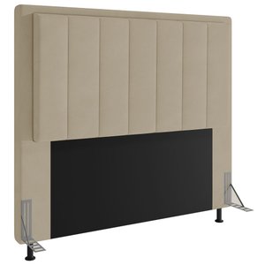 Cabeceira Cama Box King Veneza 195 Cm Sintético MV Estofados Bege