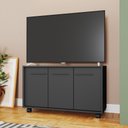 Ver imagem 1 de Rack para TV até 40 Polegadas 90cm Tvs 3 Portas 1 Prateleira Preto