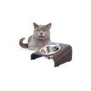 Ver imagem 2 de Comedouro Elevado Inclinado Individual Gato Marrom