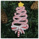 Ver imagem 1 de Kit 2 Enfeite Pendente para Árvore de Natal Pinheirinho Rosa 13,5cm