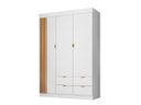 Ver imagem 1 de Guarda Roupa Infantil 3 Portas 4 Gavetas Ayla Branco - Phoenix Baby