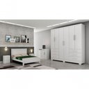 Ver imagem 4 de Guarda Roupa Solteiro Encant 6 Portas de Bater 6 Gavetas MDP Neve 180cm