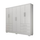 Ver imagem 1 de Guarda Roupa Solteiro Encant 6 Portas de Bater 6 Gavetas MDP Neve 180cm