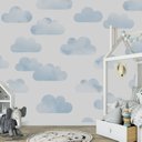 Ver imagem 5 de Papel de parede infantil nuvem azul para quarto de bebê M² PP115