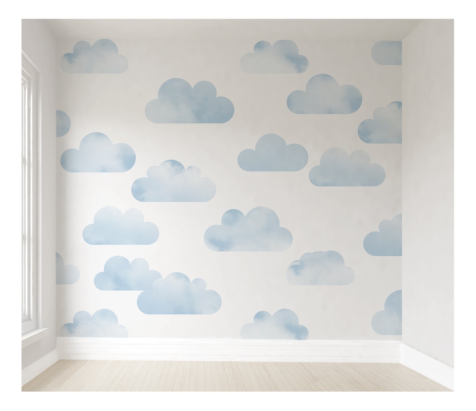 Papel de parede infantil nuvem azul para quarto de bebê M² PP115