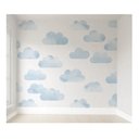 Ver imagem 1 de Papel de parede infantil nuvem azul para quarto de bebê M² PP115