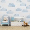 Papel de parede infantil nuvem azul para quarto de bebê M² PP115 - 4