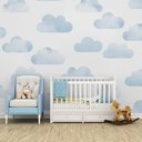 Ver imagem 4 de Papel de parede infantil nuvem azul para quarto de bebê M² PP115