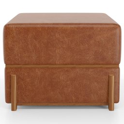 Puff Decorativo Retangular para Sala de Estar Domus L02 Couríssimo Camel - Lyam Decor - 6