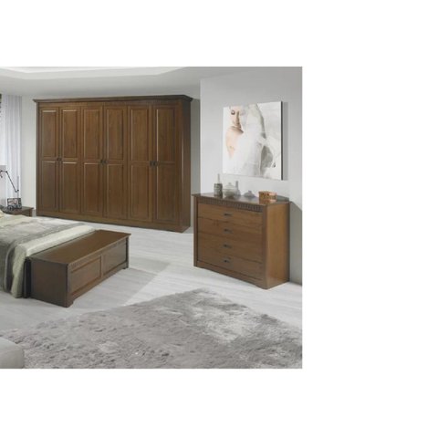 Cômoda 4 Gavetas em Madeira Maciça/MDF Paris Marrom/Amendoa