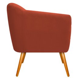 Poltrona Grazi Pés Palito Suede Terracota - Amarena Móveis - 5