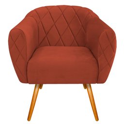 Poltrona Grazi Pés Palito Suede Terracota - Amarena Móveis - 6