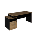 Ver imagem 1 de Mesa Savoia Diretor Dinâmica com Gaveteiro Pé Painel Macadamia/preto