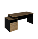 Ver imagem 1 de Mesa Savoia Diretor Dinâmica com Gaveteiro Pé Painel Macadamia/preto