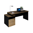 Ver imagem 3 de Mesa Savoia Diretor Dinâmica com Gaveteiro Pé Painel Macadamia/preto