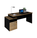 Ver imagem 3 de Mesa Savoia Diretor Dinâmica com Gaveteiro Pé Painel Macadamia/preto
