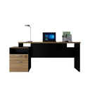 Ver imagem 4 de Mesa Savoia Diretor Dinâmica com Gaveteiro Pé Painel Macadamia/preto