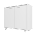 Ver imagem 5 de Balcão Multiuso 2 Portas 1 Prateleira com Rodízios Branco