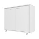 Ver imagem 2 de Balcão Multiuso 2 Portas 1 Prateleira com Rodízios Branco