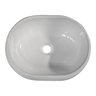 Cuba Oval Pia para Banheiro Lavabo Apoio Sobrepor sem Mesa 45x35x13,5cm Cor Branco - 3