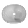 Cuba Oval Pia para Banheiro Lavabo Apoio Sobrepor sem Mesa 45x35x13,5cm Cor Branco - 6