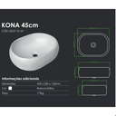 Ver imagem 7 de Cuba Oval Pia para Banheiro Lavabo Apoio Sobrepor sem Mesa 45x35x13,5cm Cor Branco