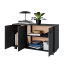 Ver imagem 4 de Balcão Multiuso 3 Portas 1 Prateleira com Rodízios Preto