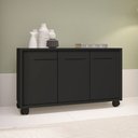 Ver imagem 1 de Balcão Multiuso 3 Portas 1 Prateleira com Rodízios Preto